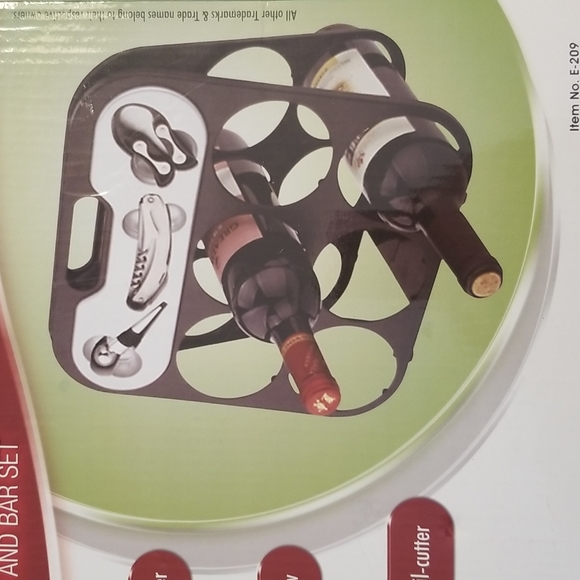 6 bottle folding wine Rack and bar set - Picture 4 of 4